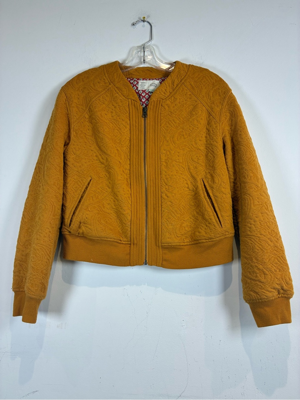Saturday Sunday Quilted Mustard Bomber Jacket - Womens, Size S